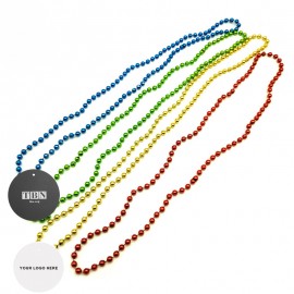 Logo Branded Plastic Bead Necklace with Medallion