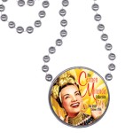 Round Mardi Gras Beads with Inline Medallion - White Logo Branded