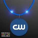 Logo Branded Still-Light Blue Beads with Blue Medallion