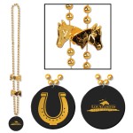 Beads w/A Horseshoe Medallion w/A Custom Direct Pad Print Logo Branded