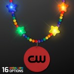Rainbow Light Up Star Beads with Red Medallion Custom Printed