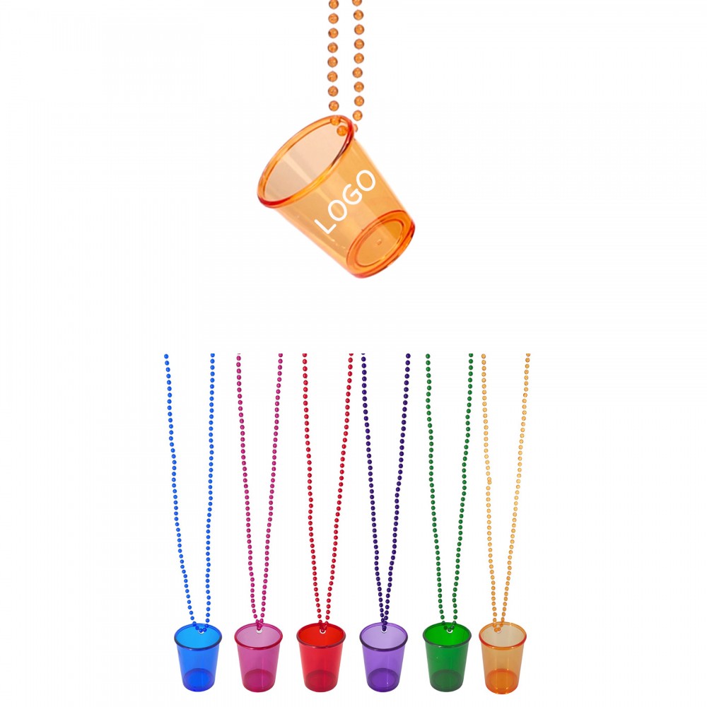 Custom Imprinted Wine Glass Beaded Party Necklace