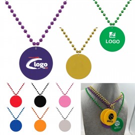 Medallion Bead Necklace w/Medallion Custom Printed