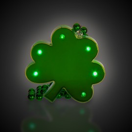 Jumbo LED Beaded Shamrock Necklace Logo Branded