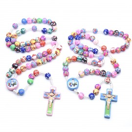 Handmade Iridescent Rosary Beads Logo Branded