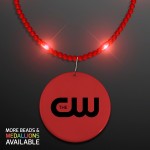Logo Branded Still-Light Red Beads with Medallion