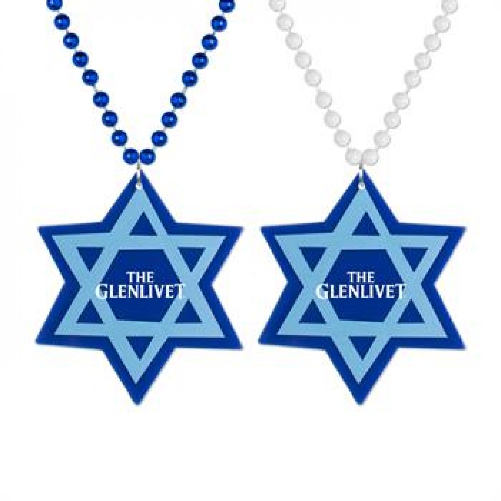 Custom Imprinted Star of David Medallion Beads