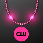 Custom Imprinted Light Up Pink Pizzazz Necklace Beads - Overseas Print