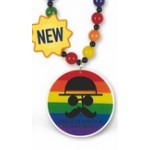 Rainbow Beads w/A Printed Rainbow Medallion & Custom Pad Print Logo Branded