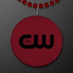 Custom Imprinted University Crimson Red Medallion with Beaded Necklace (Non-Light Up) - Overseas Print