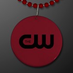 Custom Imprinted University Crimson Red Medallion with Beaded Necklace (Non-Light Up) - Overseas Print