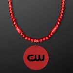 LED Red Light Up Mardi Gras Beads - Overseas Imprint Custom Imprinted