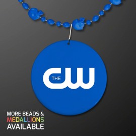 Logo Branded Blue Football Party Bead Necklaces - Domestic Print