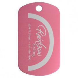 Logo Branded Anodized Aluminum Pink G.I. Tags, 1" x 2"