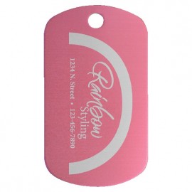 Logo Branded Anodized Aluminum Pink G.I. Tags, 1" x 2"  Logo Branded Anodized Aluminum Pink G.I. Tags, 1" x 2"