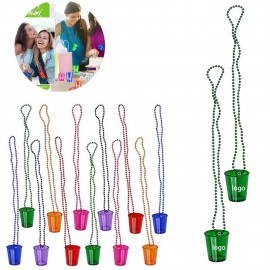 Custom Printed Festive Libations Party Beaded Necklace Glass