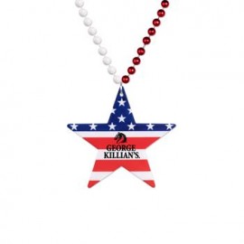 Custom Printed Star Patriotic Medallion Beads