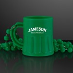 Green Mug Shot Glass on Bead Necklace (NON-Light Up) Logo Branded