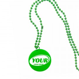 Logo Branded Mardi Gras Beads With 2.6" Medallion