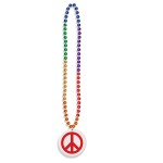 33" Rainbow Print-N-Toss Medallion Beads w/ a Custom Direct Imprint on the White Medallion Custom Printed