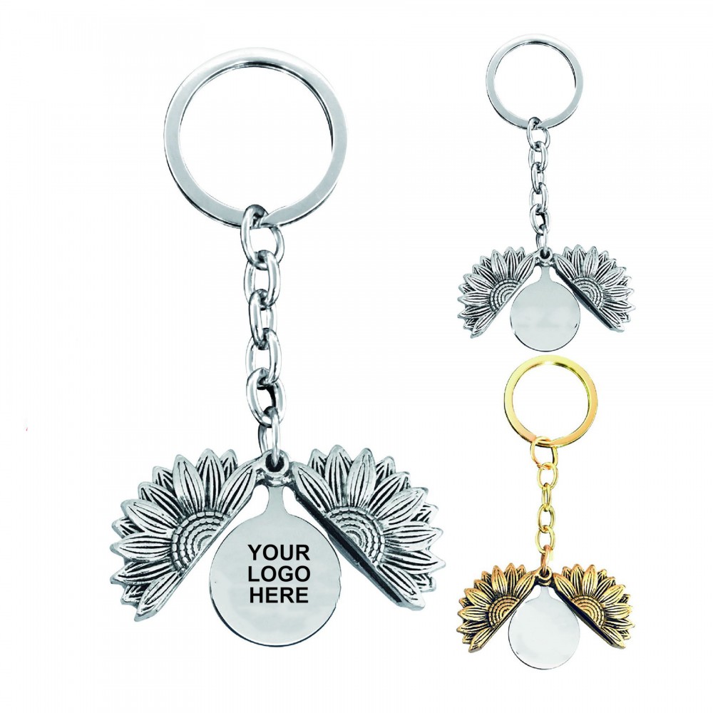 Custom Golden Sunflower Keychain Custom Printed Custom Golden Sunflower Keychain Custom Printed