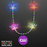 Light Up King Crown Beads, Mardi Gras Jewelry - PRINTED Custom Printed