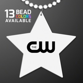 Custom Imprinted White Medallion for Beaded Necklace - Domestic Print