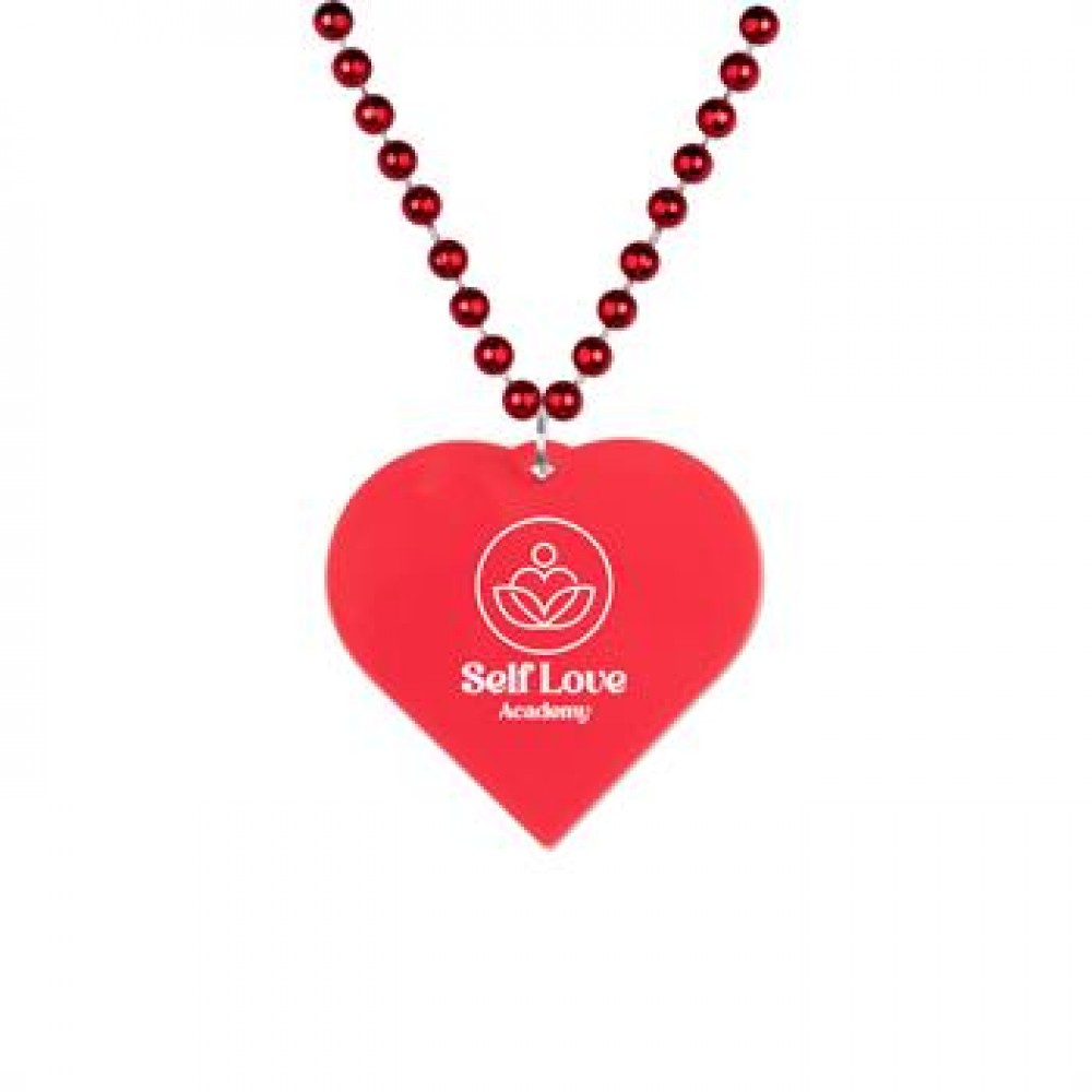 Logo Branded Heart Medallion Beads
