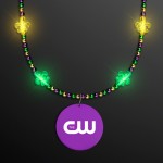 Custom Printed Light Up Fleur de Lis Jewelry with Purple Medallion - Domestic Print
