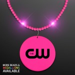 Logo Branded Still-Light Pink Beads with Medallion - Domestic Print