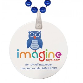 Logo Branded Round Mardi Gras Beads w/Digital Imprint on Disk  Logo Branded Round Mardi Gras Beads w/Digital Imprint on Disk