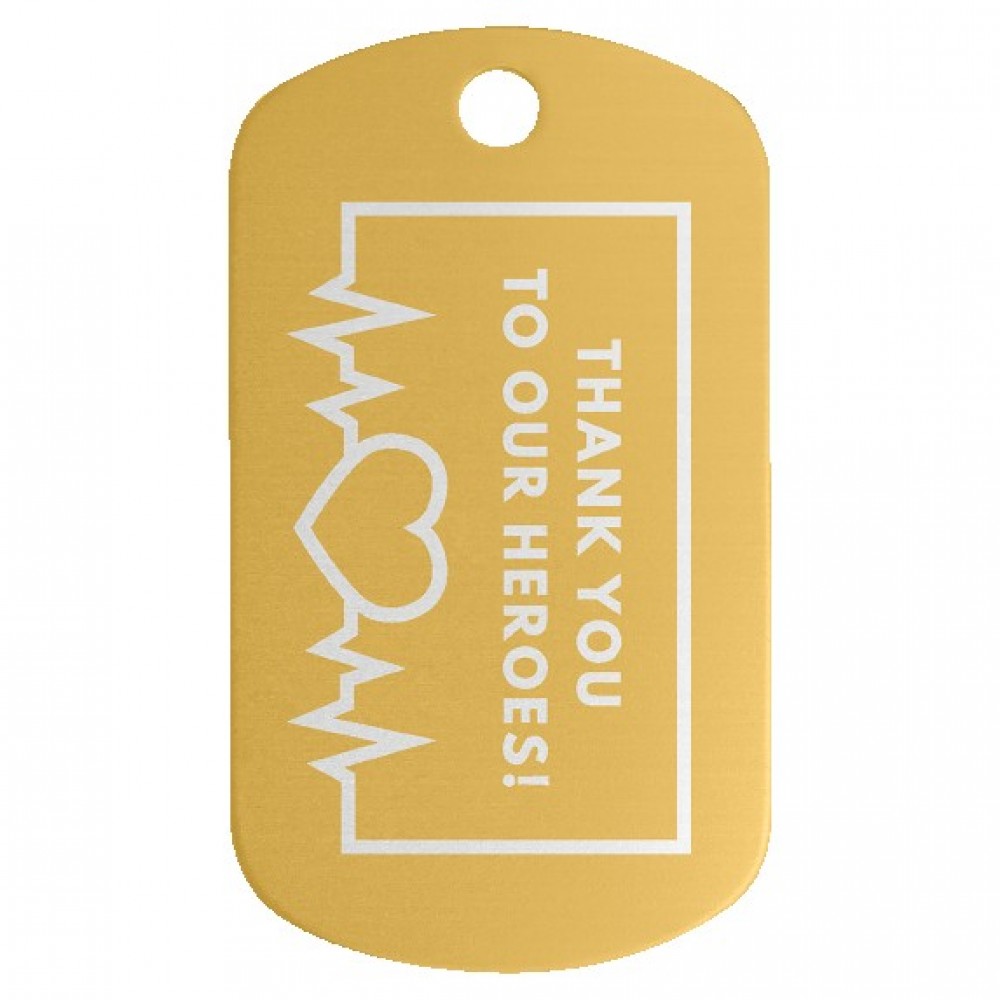 Custom Imprinted Anodized Aluminum Gold G.I. Tags, 1" x 2" Custom Imprinted Anodized Aluminum Gold G.I. Tags, 1" x 2"