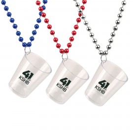 2Oz. Shot Glass Bead Necklace Logo Branded