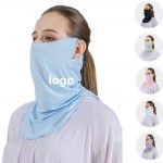Custom Printed Ice Silk Neck Gaiter Face Bandana Mask With Ear Hanger