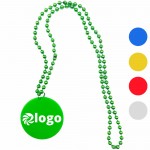 Logo Branded Custom Mardi Gras Beads with 2.6 inch Medallion