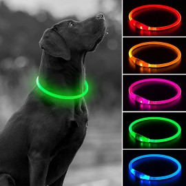 USB Rechargeable LED Dog Necklace Logo Branded