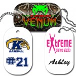 1.375" x 2.25" Enamel White Aluminum, Full Color Dog Tag Custom Imprinted