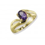 Ladies Genuine Amethyst 10K Gold Ring Logo Branded