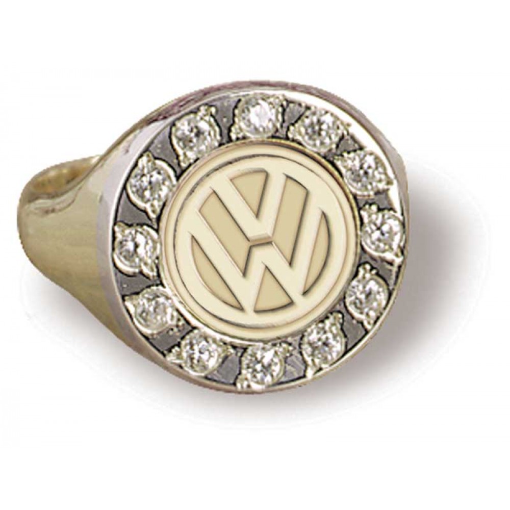 Logo Branded Ladies' Custom Crystal Border Ring Logo Branded Ladies' Custom Crystal Border Ring