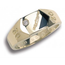 Men's Diagonal Insert Crystal Ring Custom Imprinted