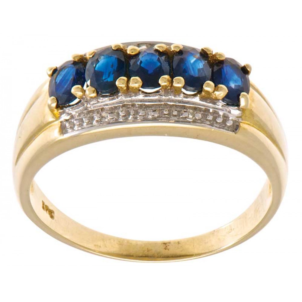 Sapphire & Diamond Ring Custom Engraved Sapphire & Diamond Ring Custom Engraved