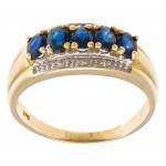 Sapphire & Diamond Ring Custom Engraved