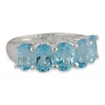 Custom Engraved Ladies' 5 Stone Topaz Sterling Silver Ring