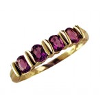 Ladies 10K Yellow Gold Quad Ring w/ Amethyst Custom Imprinted