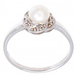 Freshwater Pearl & Diamond Ring Custom Imprinted