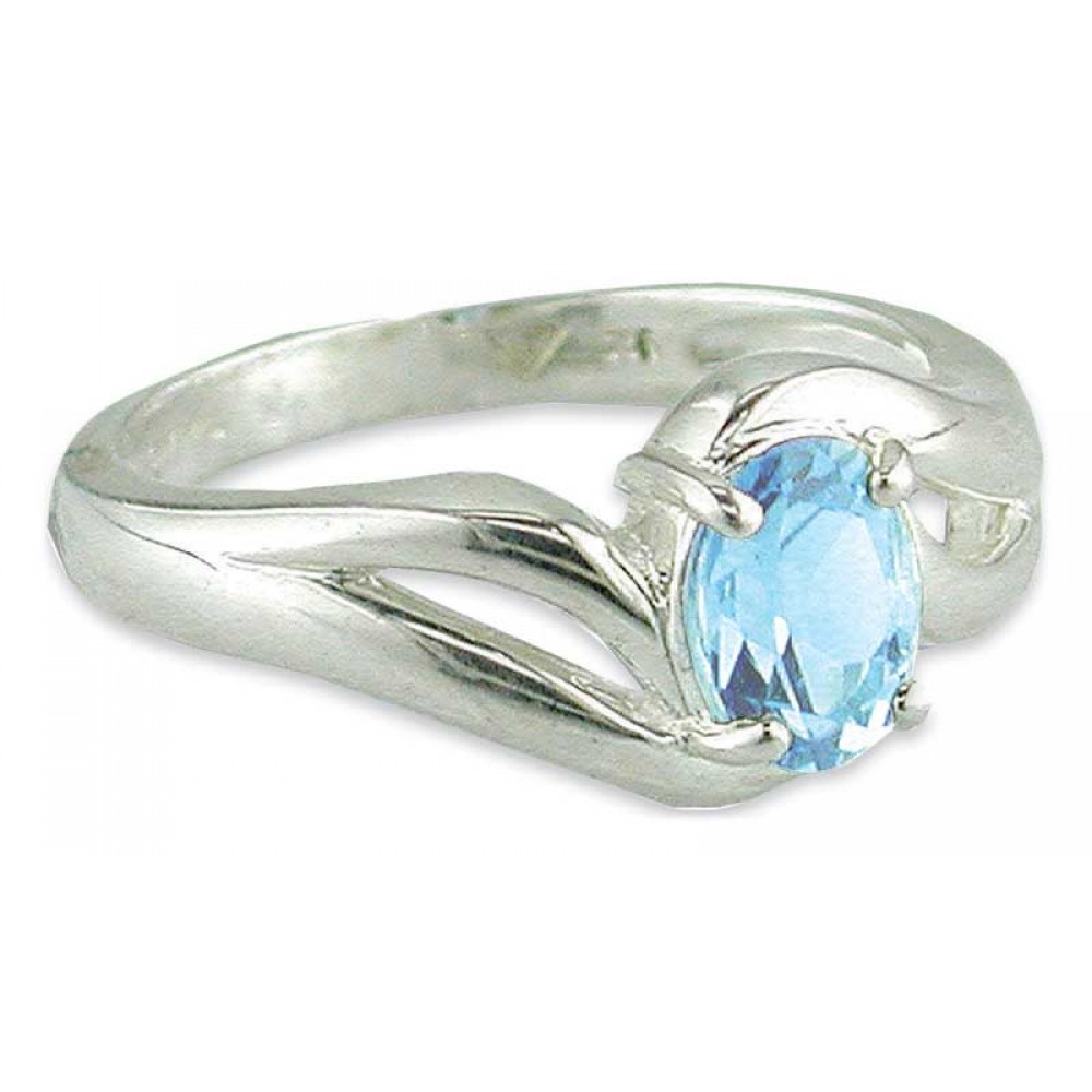 Ladies London Blue Topaz Oval Stone Ring Custom Imprinted Ladies London Blue Topaz Oval Stone Ring Custom Imprinted