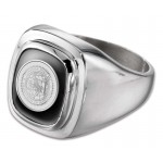 Custom Engraved Men's Silver Sterling Corporate Logo Ring