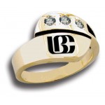 Ladies' 3 Crystal Initial Ring Logo Branded