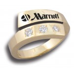 Custom Imprinted Ladies' 3 Crystal Name Ring