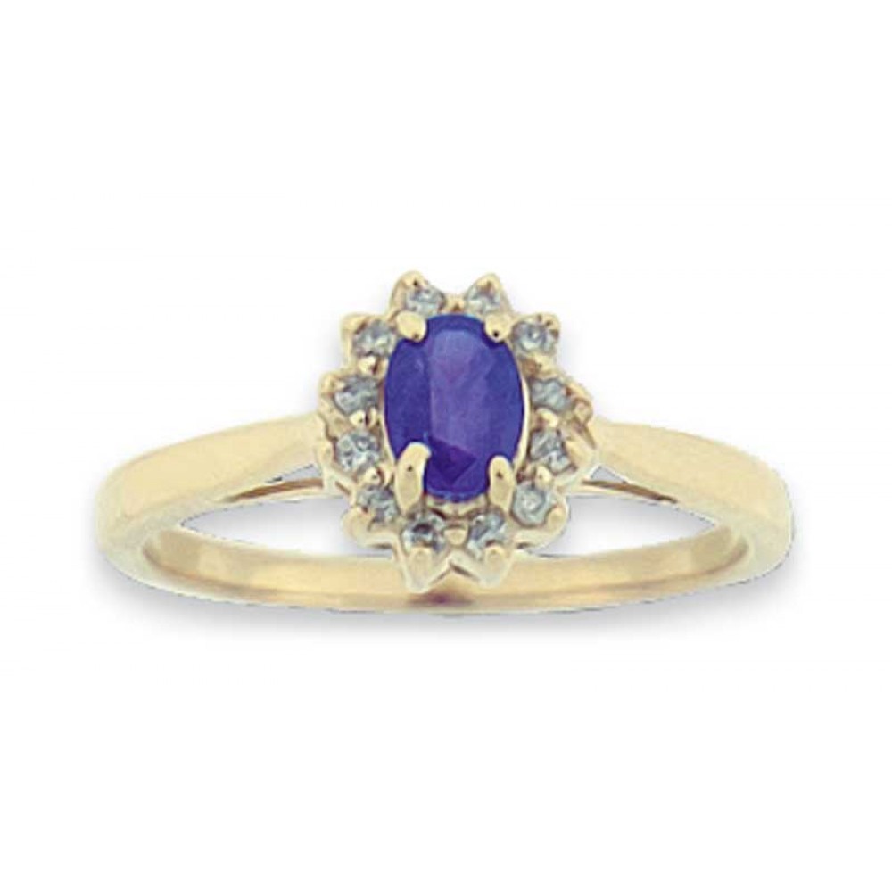 14k Sapphire & Diamond Ring Logo Branded 14k Sapphire & Diamond Ring Logo Branded